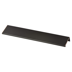 Berenson Bravo 9-1/16 Inch Length Finger Pull in Verona Bronze Finish, Contemporary Aluminum Edge Pull for Cabinets and Drawers