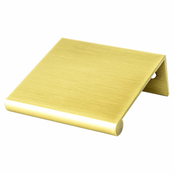 Berenson Bravo 1-3/4 Inch Length Satin Gold Finger Pull, Contemporary Aluminum Edge Pull for Minimalist Design