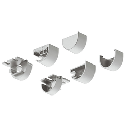 Loox End Cap Set, For Drawer Extrusion Profile 833.74.835, Silver
