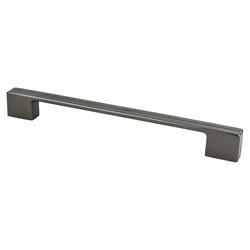 Berenson Skyline Contemporary 8-13/16 Inch Center to Center Slate Cabinet Pull for Modern Home Decor