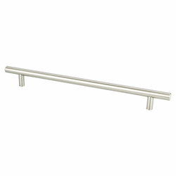 Berenson Tempo Brushed Nickel Pull, 11-3/16 Inches in Length, Steel Bar Design, Transitional Style, Ideal for Home and Business Use