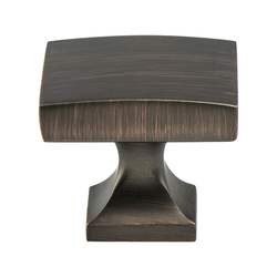 Berenson Epoch Edge Knob, 1-3/8 inch Diameter, Verona Bronze Finish, Contemporary Style, Zinc Material, Ideal for Modern Cabinets