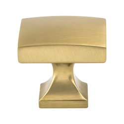 Berenson Epoch Edge Knob, 1-3/8 inch Diameter, Modern Brushed Gold Finish, Zinc Material, Contemporary Style for Slab Cabinets and Contemporary Spaces