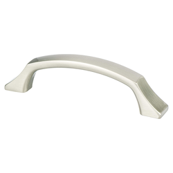 Berenson Epoch Edge Pull, 3-3/4 inch Center to Center, Brushed Nickel, Zinc Material, Contemporary Style for Modern Cabinets