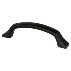 Berenson Epoch Edge Pull, 3-3/4 inch Center to Center, Matte Black, Zinc Material, Contemporary Style