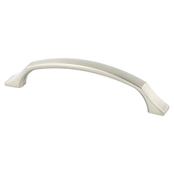 Berenson Epoch Edge Pull, 5-1/16 inch Center to Center, Brushed Nickel, Modern Handle for Cabinets, Zinc Material, Contemporary Style