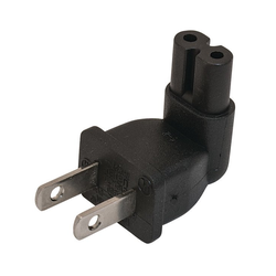 Loox LED Adapter Plug For Transformer, With 90 Degree 2-Prong US Plug, Black