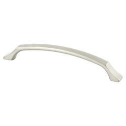 Berenson Epoch Edge Pull, 6-5/16 inch Center to Center, Brushed Nickel, Zinc Material, Contemporary Style for Modern Cabinets