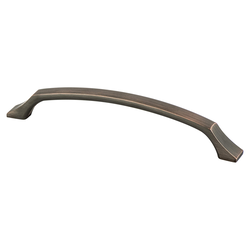 Berenson Epoch Edge Pull, 6-5/16 inch Center to Center, Verona Bronze, Contemporary Style, Zinc Material, Ideal for Slab Cabinets and Modern Spaces