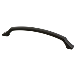 Berenson Epoch Edge Pull, 6-5/16 inch Center to Center, Matte Black, Zinc Material, Contemporary Style for Modern Cabinets