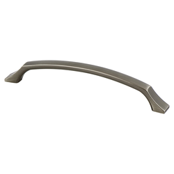 Berenson Epoch Edge Pull, 6-5/16 inch Center to Center, Vintage Nickel, Zinc Material, Contemporary Style for Modern Cabinets