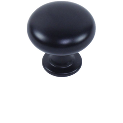 Matte Black 1-3/16 Inch (29.5mm) Diameter Round Cabinet Knob