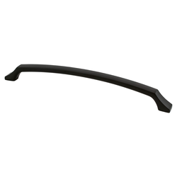 Berenson Epoch Edge Pull, 8-13/16 inch Center to Center, Matte Black, Zinc Material, Contemporary Style for Modern and Slab Cabinets
