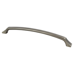 Berenson Epoch Edge Pull, 8-13/16 inch Center to Center, Vintage Nickel, Contemporary Style Zinc Pull for Cabinets and Drawers