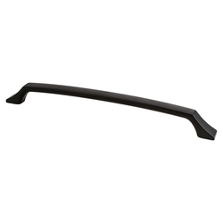 Berenson Epoch Edge Contemporary Appliance Pull, 12 inch Center to Center, Matte Black Finish, Zinc Material, Ideal for Modern Slab Cabinets