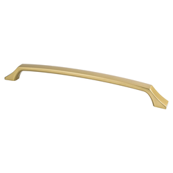 Berenson Epoch Edge Collection, 12 inch Center to Center Appliance Pull, Modern Brushed Gold Finish, Contemporary Style, Zinc Material