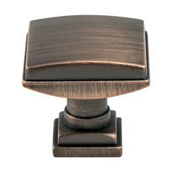 Berenson Tailored Traditional Knob, 1-1/4 inch Diameter, Verona Bronze Finish, Zinc Material, Traditional Style, Ideal for Raised Panel Cabinets