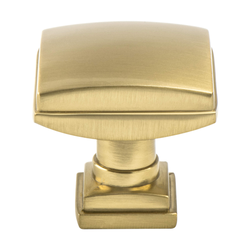 Berenson Tailored Traditional Knob, 1-1/4 inch Diameter, Modern Brushed Gold Finish, Zinc Material, Ideal for Cabinets and Drawers