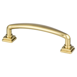 Berenson Tailored Traditional Pull, 3-3/4 inch Center to Center, Modern Brushed Gold Finish, Zinc Material, Timeless Charm Series