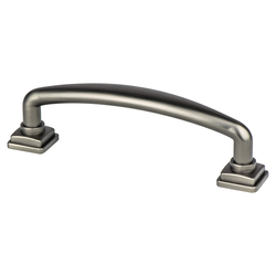 Berenson Tailored Traditional Pull, 3-3/4 inch Center to Center, Vintage Nickel Finish, Zinc Material, Traditional Style, Ideal for Cabinets