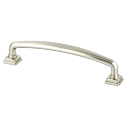 Berenson Tailored Traditional Pull, 5-1/16 inch Center to Center, Brushed Nickel Finish, Zinc Material, Traditional Style