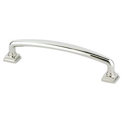Berenson Tailored Traditional Pull, 5-1/16 inch Center to Center, Polished Nickel Finish, Zinc Material, Traditional Style
