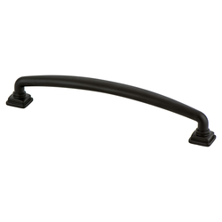 Berenson Tailored Traditional Pull, 6-5/16 inch Center to Center, Matte Black, Zinc Material, Traditional Style, Ideal for Raised Panel Cabinets