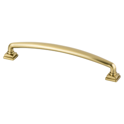 Berenson Tailored Traditional Pull, 6-5/16 inch Center to Center, Modern Brushed Gold Finish, Zinc Material, Timeless Charm Series