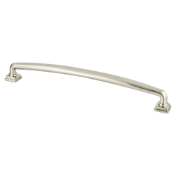 Berenson Tailored Traditional Pull, 8-13/16 inch Center to Center, Brushed Nickel Finish, Zinc Material, Traditional Style