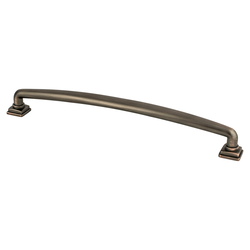 Berenson Tailored Traditional Pull, 8-13/16 inch Center to Center, Verona Bronze Finish, Zinc Material, Traditional Style