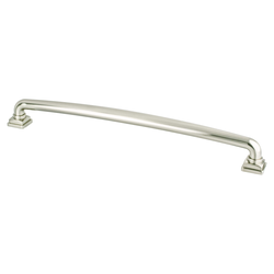 Berenson Tailored Traditional Appliance Pull, 12 inch Center to Center, Brushed Nickel Finish, Zinc Material, Traditional Style