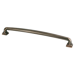 Berenson Tailored Traditional Appliance Pull, 12 inch Center to Center, Verona Bronze Finish, Zinc Material, Traditional Style