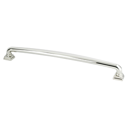 Berenson Tailored Traditional 12 inch Center to Center Appliance Pull in Polished Nickel Finish, Zinc Material, Traditional Style for Cabinets