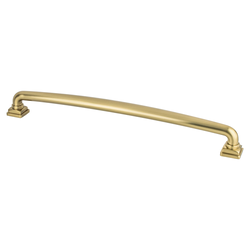 Berenson Tailored Traditional 12 inch CC Appliance Pull in Modern Brushed Gold Finish, Zinc Material, Traditional Style for Raised Panel Cabinets