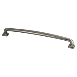 Berenson Tailored Traditional Appliance Pull, 12 inch Center to Center, Vintage Nickel Finish, Zinc Material, Traditional Style for Cabinets