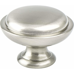 Berenson Advantage Plus 1, 1-1/8" Dia. Traditional Brushed Nickel Cabinet Knob with 3/4" Projection