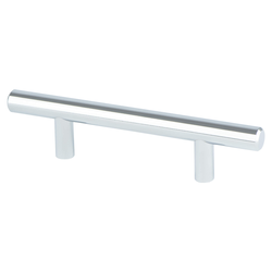 Berenson Tempo 3 Inch Center to Center Polished Chrome Cabinet Pull, Steel Bar Design for Transitional Style