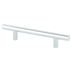 Berenson Tempo 3-3/4 Inch Center to Center Polished Chrome Cabinet Pull, Steel Bar Design for Transitional Style