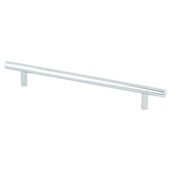 Berenson Tempo 7-9/16 Inch Center to Center Polished Chrome Cabinet Pull, Sleek Steel Bar Design for Transitional Style