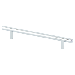 Berenson Tempo 6-5/16 Inch Center to Center Polished Chrome Cabinet Pull, Sleek Steel Bar Design for Transitional Style