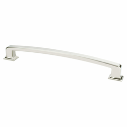 Berenson Designers Group Ten 12 Inch Center to Center Polished Nickel Hearthstone Appliance Pull, Zinc Material, Transitional Style
