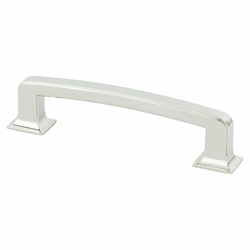Berenson Designers Group Ten 128mm CC Polished Nickel Hearthstone Pull, Zinc Material, Transitional Style, 6-1/16 Inches Length