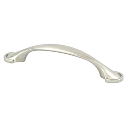 Berenson Hillcrest Traditional 3-3/4 Inch Center to Center Brushed Nickel Cabinet Pull, Zinc Material, Timeless Charm Series
