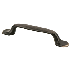 Berenson Village 3-3/4 Inch Center to Center Verona Bronze Cabinet Pull, Traditional Style Zinc Material