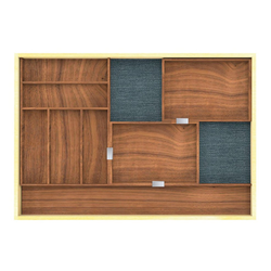 Fineline Move Multipurpose Insert Drawer Divider, 6" (152mm) Width x 16-11/16" (423.5mm) Depth x 1-15/16" (49 mm) Height, Walnut