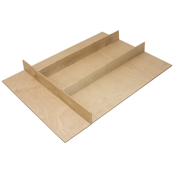  Fineline Cutlery and Utensil Trimmable Drawer Divider Insert for 18" Base Cabinets, 15-9/16" (395.5mm) Width x 20-13/16" (528mm) Depth x 1-15/16" Height, Birch