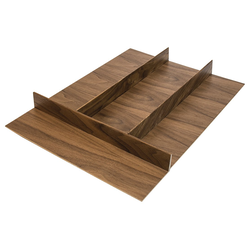 Fineline Cutlery and Utensil Trimmable Drawer Divider Insert for 18" Base Cabinets, 20-13/16" (395.5mm) Width x 20-13/16" (528mm) Depth x 1-15/16" Height, Walnut