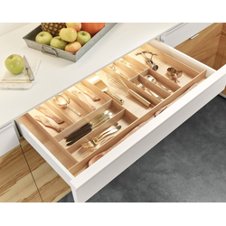  Fineline Cutlery and Utensil Trimmable Drawer Divider Insert for 36" Base Cabinets, 33-9/16" (849.9mm) Width x 20-13/16" (528mm) Depth x 1-15/16" Height, Birch