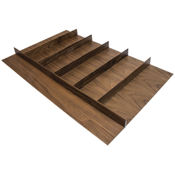  Fineline Cutlery and Utensil Trimmable Drawer Divider Insert for 36" Base Cabinets, 33-9/16" (850.9mm) Width x 20-13/16" (528mm) Depth x 1-15/16" Height, Walnut