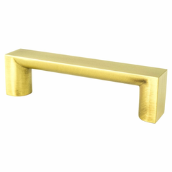 Berenson Elevate 3-3/4 Inch Center to Center Satin Gold Cabinet Pull, Modern Handle Design for Louvered or Shaker Cabinets